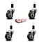 Service Caster 3'' Black Poly Wheel Swivel 1-3/8'' Expanding Stem Caster Set, 4PK SCC-EX20S314-PPUB-BLK-138-4 - alternate 4